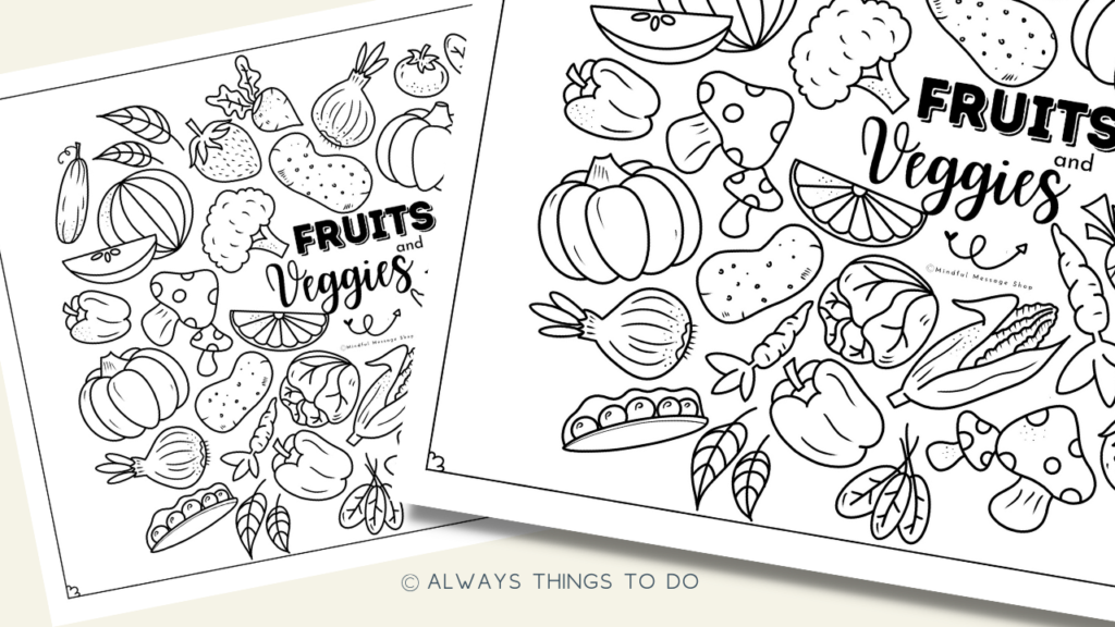 coloring pages for fruits and vegetables