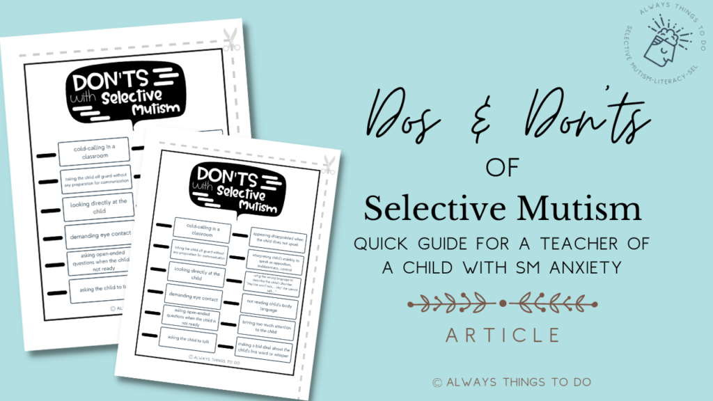 image of the selective mutism dos and don'ts