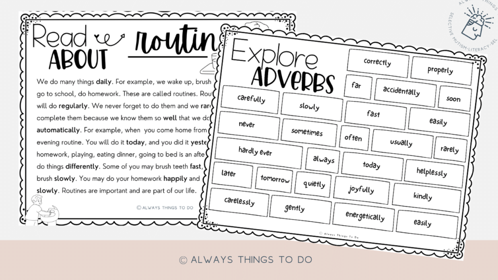 how to present adverbs vs adjectives in a context